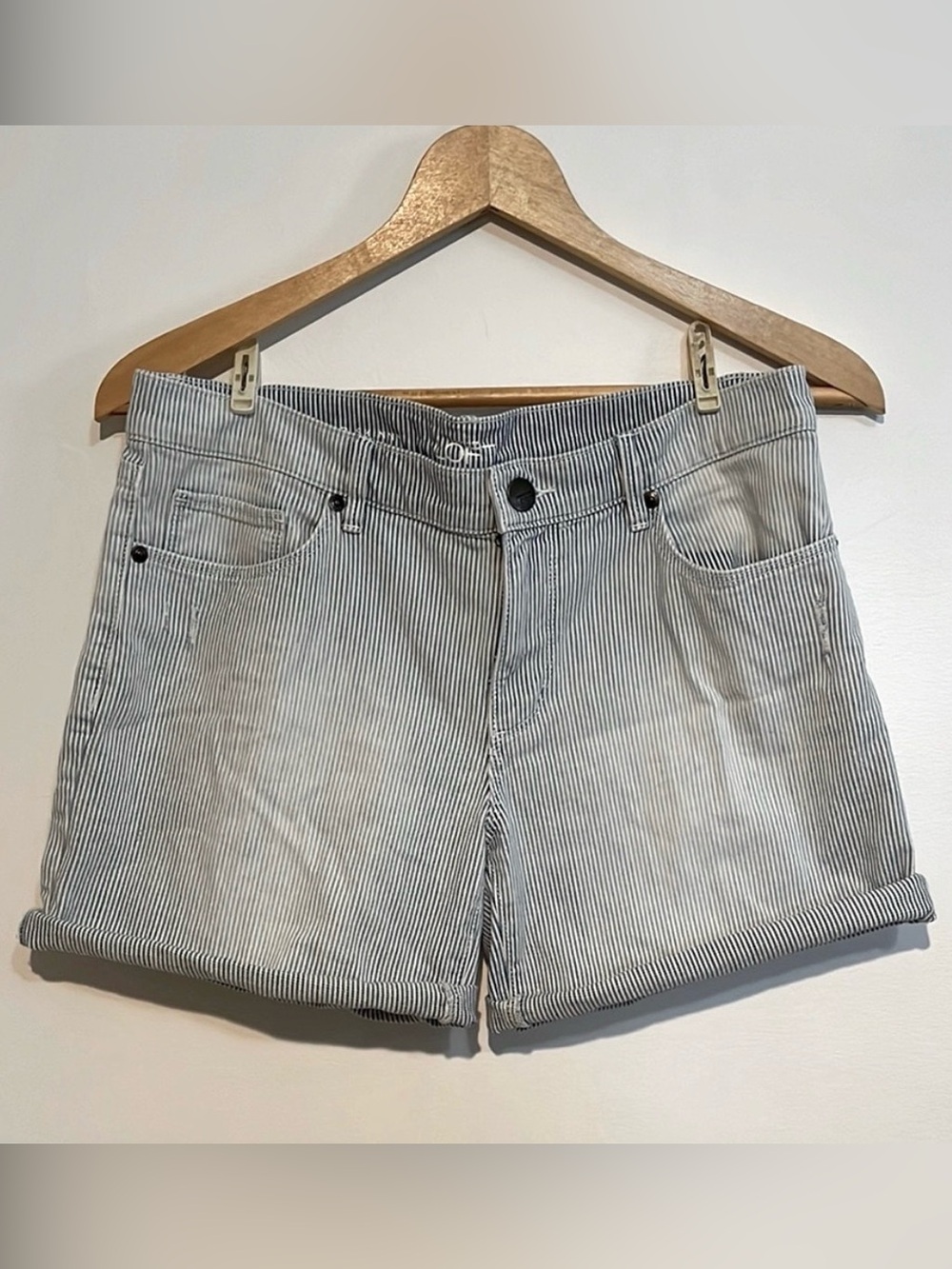 LOFT Women's Striped Denim Jean Shorts